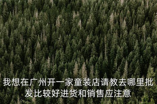 我想在廣州開一家童裝店請教去哪里批發比較好進貨和銷售應注意