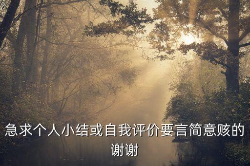 急求個人小結或自我評價要言簡意賅的謝謝