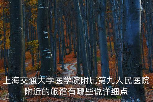 上海交通大學(xué)醫(yī)學(xué)院附屬第九人民醫(yī)院附近的旅館有哪些說詳細點