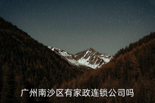 廣州南沙區(qū)有家政連鎖公司嗎
