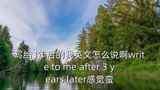 寫給3年后的我英文怎么說啊write to me after 3 years later感覺蠻