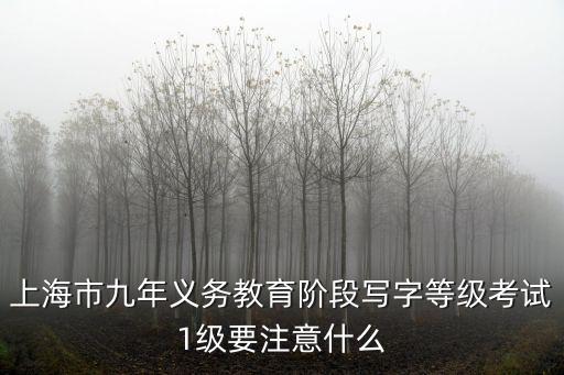 上海市九年義務(wù)教育階段寫字等級(jí)考試1級(jí)要注意什么