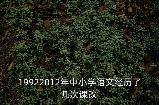 19922012年中小學語文經歷了幾次課改