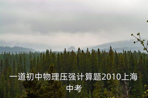 一道初中物理壓強計算題2010上海中考