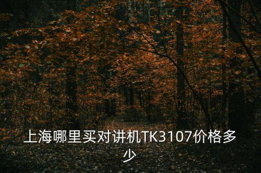 上海市對講機市場，上海哪里買對講機TK3107價格多少