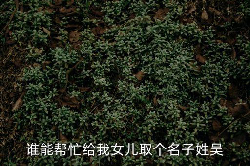 上海市怒江中學吳曉雯，誰能幫忙給我女兒取個名子姓吳