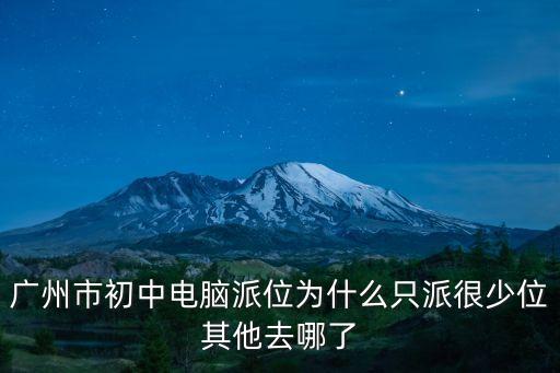 廣州市初中電腦派位為什么只派很少位其他去哪了