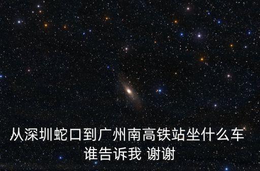 從深圳蛇口到廣州南高鐵站坐什么車 誰告訴我 謝謝