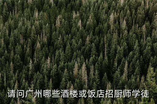 請(qǐng)問廣州哪些酒樓或飯店招廚師學(xué)徒