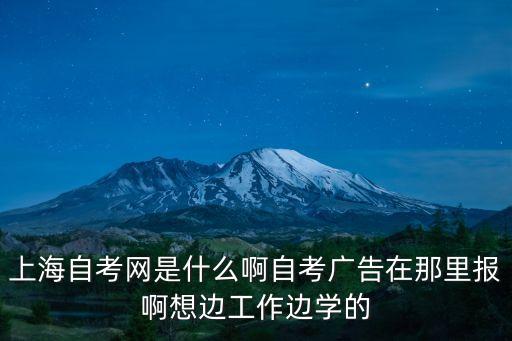 上海自考網(wǎng)是什么啊自考廣告在那里報啊想邊工作邊學(xué)的