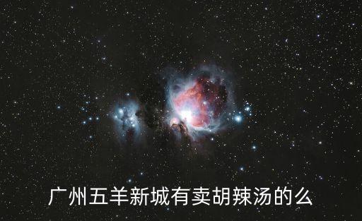 廣州五羊新城有賣胡辣湯的么