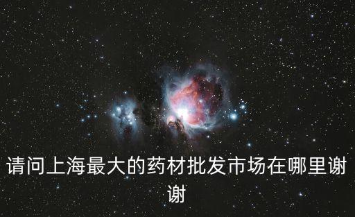 上海市天目東路藥材，請問上海最大的藥材批發市場在哪里謝謝
