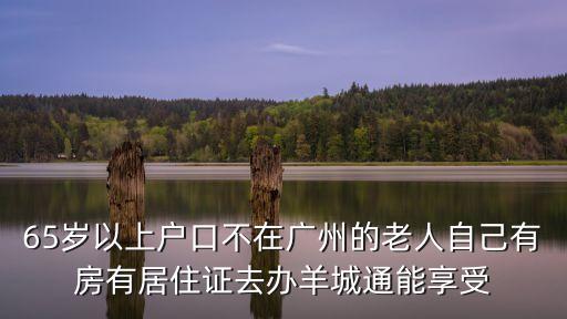 非廣州戶口老人補貼，65歲以上戶口不在廣州的老人自己有房有居住證去辦羊城通能享受