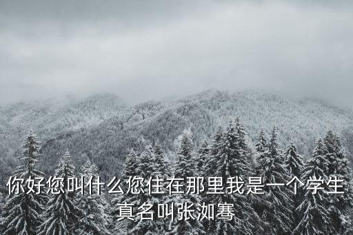 你好您叫什么您住在那里我是一個學生真名叫張洳騫