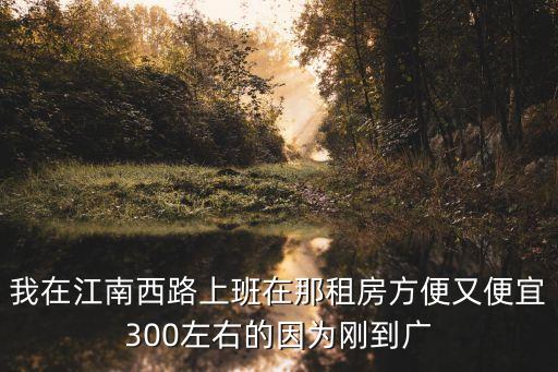 我在江南西路上班在那租房方便又便宜300左右的因?yàn)閯偟綇V