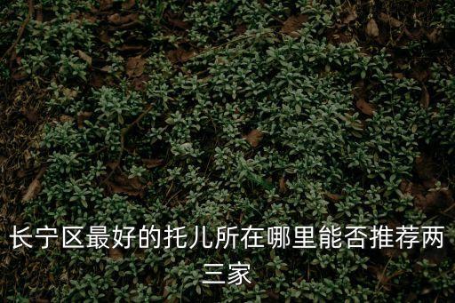 長寧區(qū)最好的托兒所在哪里能否推薦兩三家