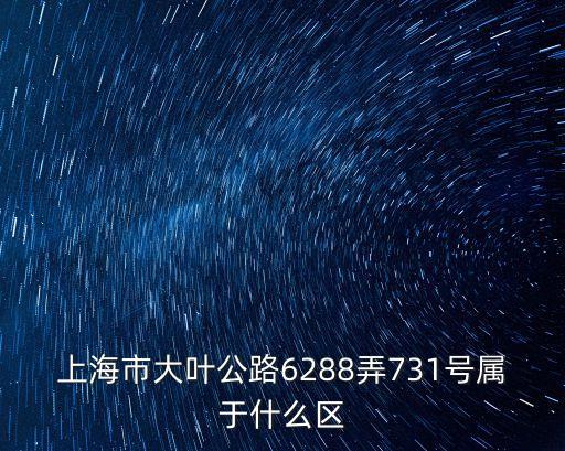 上海市奉賢區(qū)大葉公路中段，上海市大葉公路6288弄731號屬于什么區(qū)