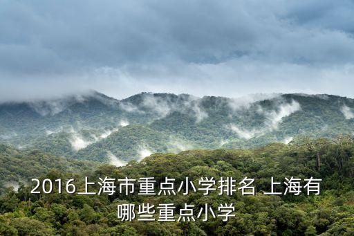 2016上海市重點小學排名 上海有哪些重點小學