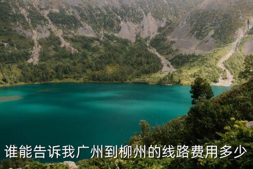 誰能告訴我廣州到柳州的線路費用多少