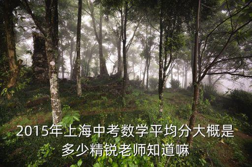 2015年上海中考數學平均分大概是多少精銳老師知道嘛