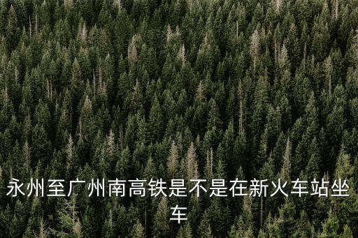 永州至廣州南高鐵是不是在新火車站坐車