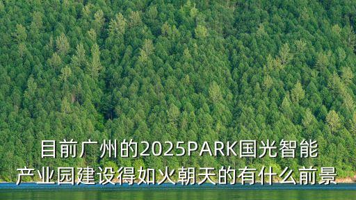目前廣州的2025PARK國(guó)光智能產(chǎn)業(yè)園建設(shè)得如火朝天的有什么前景