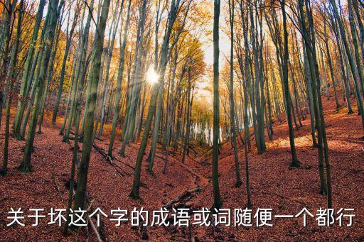 關于壞這個字的成語或詞隨便一個都行