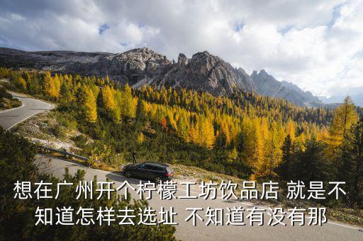 想在廣州開個檸檬工坊飲品店 就是不知道怎樣去選址 不知道有沒有那