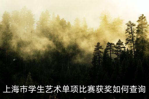 上海市學生藝術單項比賽獲獎如何查詢