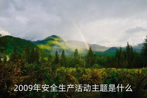 2009年安全生產活動主題是什么