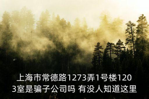 上海市常德路1273弄1號樓1203室是騙子公司嗎 有沒人知道這里