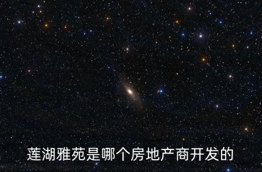 蓮湖雅苑是哪個房地產(chǎn)商開發(fā)的