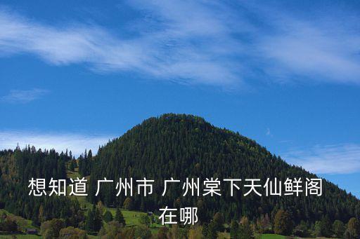 想知道 廣州市 廣州棠下天仙鮮閣 在哪