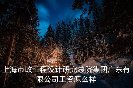 上海市政總院分院年薪多少，上海市政工程設(shè)計研究總院集團廣東有限公司工資怎么樣