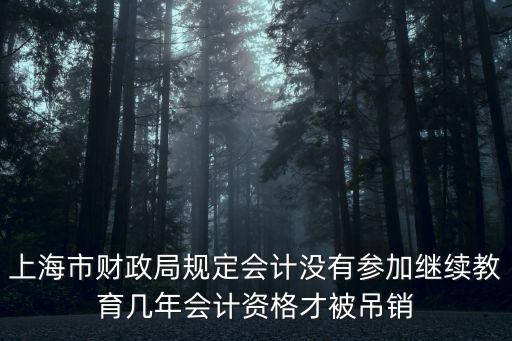 上海市財政局規定會計沒有參加繼續教育幾年會計資格才被吊銷