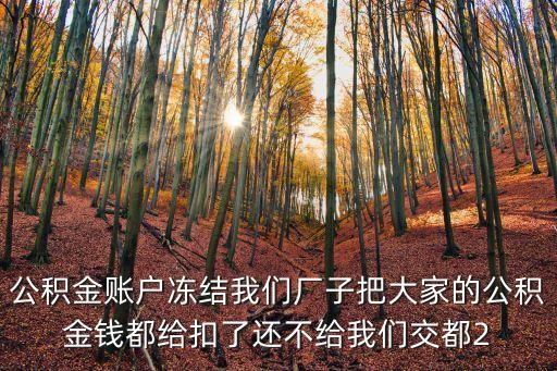 公積金賬戶凍結我們廠子把大家的公積金錢都給扣了還不給我們交都2
