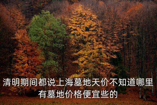 上海市的殯葬現狀，新聞說上海墓地還有2000畝僅夠用20年上海墓地價格還會不會漲啊