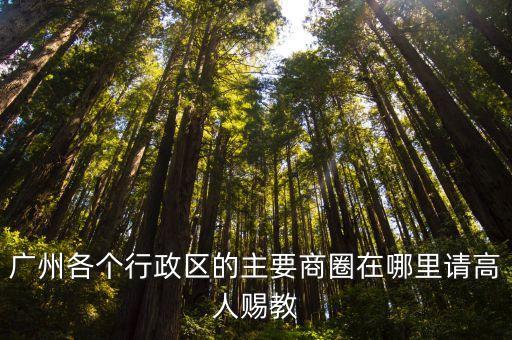 廣州各個行政區(qū)的主要商圈在哪里請高人賜教
