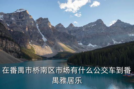 在番禺市橋南區市場有什么公交車到番禺雅居樂
