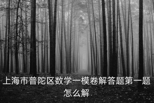 上海市普陀區數學一模卷解答題第一題怎么解