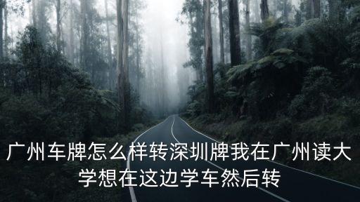 廣州車牌怎么樣轉深圳牌我在廣州讀大學想在這邊學車然后轉