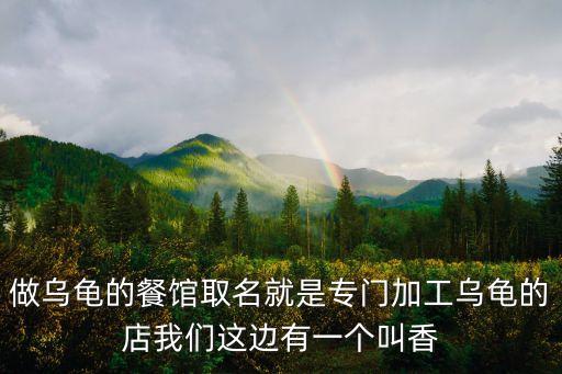 做烏龜的餐館取名就是專門加工烏龜的店我們這邊有一個叫香