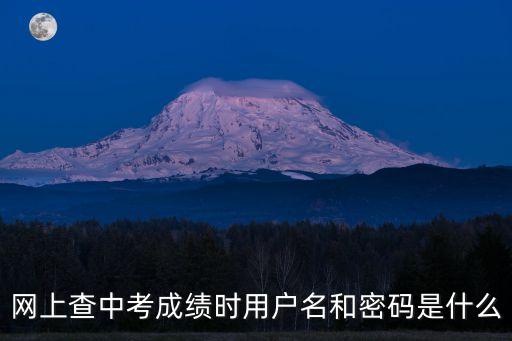 上海市中考網用戶名與密碼，中考網上查分的用戶名和密碼是什么