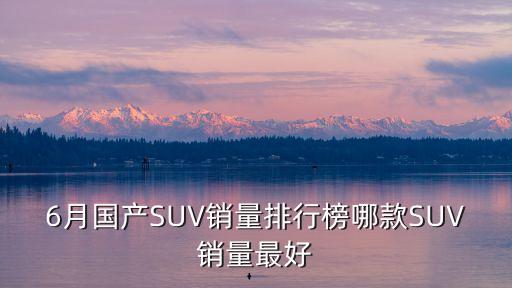 6月國產SUV銷量排行榜哪款SUV銷量最好
