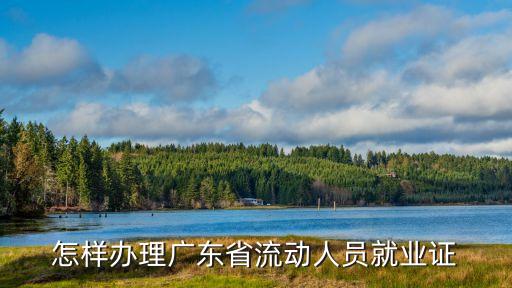 怎樣辦理廣東省流動人員就業(yè)證
