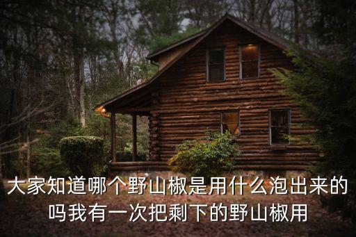 大家知道哪個野山椒是用什么泡出來的嗎我有一次把剩下的野山椒用