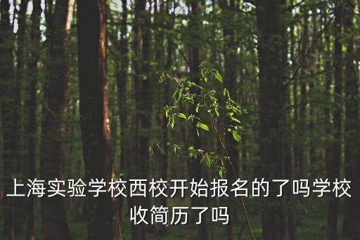 上海實驗學校西校開始報名的了嗎學校收簡歷了嗎