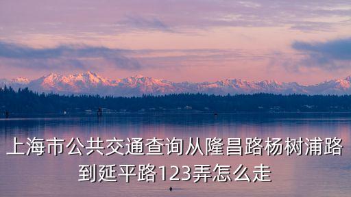 上海市公共交通查詢從隆昌路楊樹浦路到延平路123弄怎么走