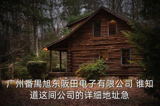 廣州市番禺區許盛添，廣州番禺旭東阪田電子有限公司 誰知道這間公司的詳細地址急