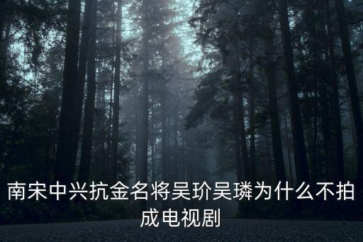 南宋中興抗金名將吳玠吳璘為什么不拍成電視劇